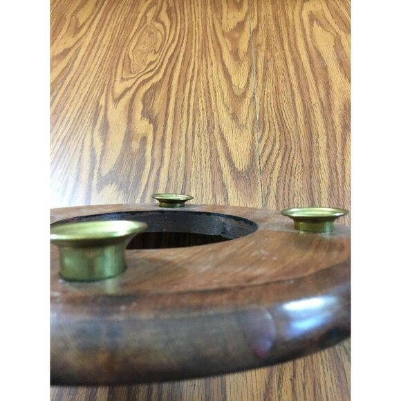 Vintage‎ Wood Candle Holder Wreath Centerpiece Handmade Table Decoration Rustic - Picture 9 of 10